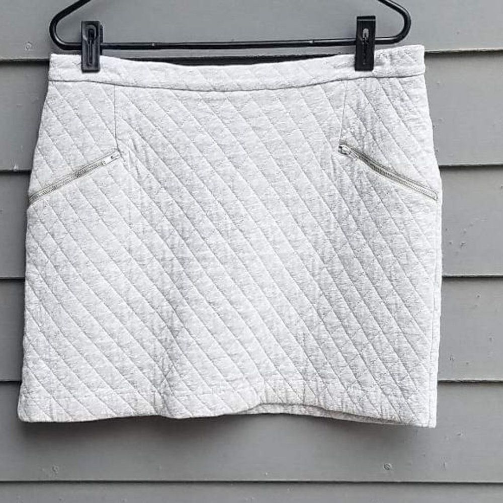 Hinge Gray Cotton Diamond Quilted Skirt size Medium